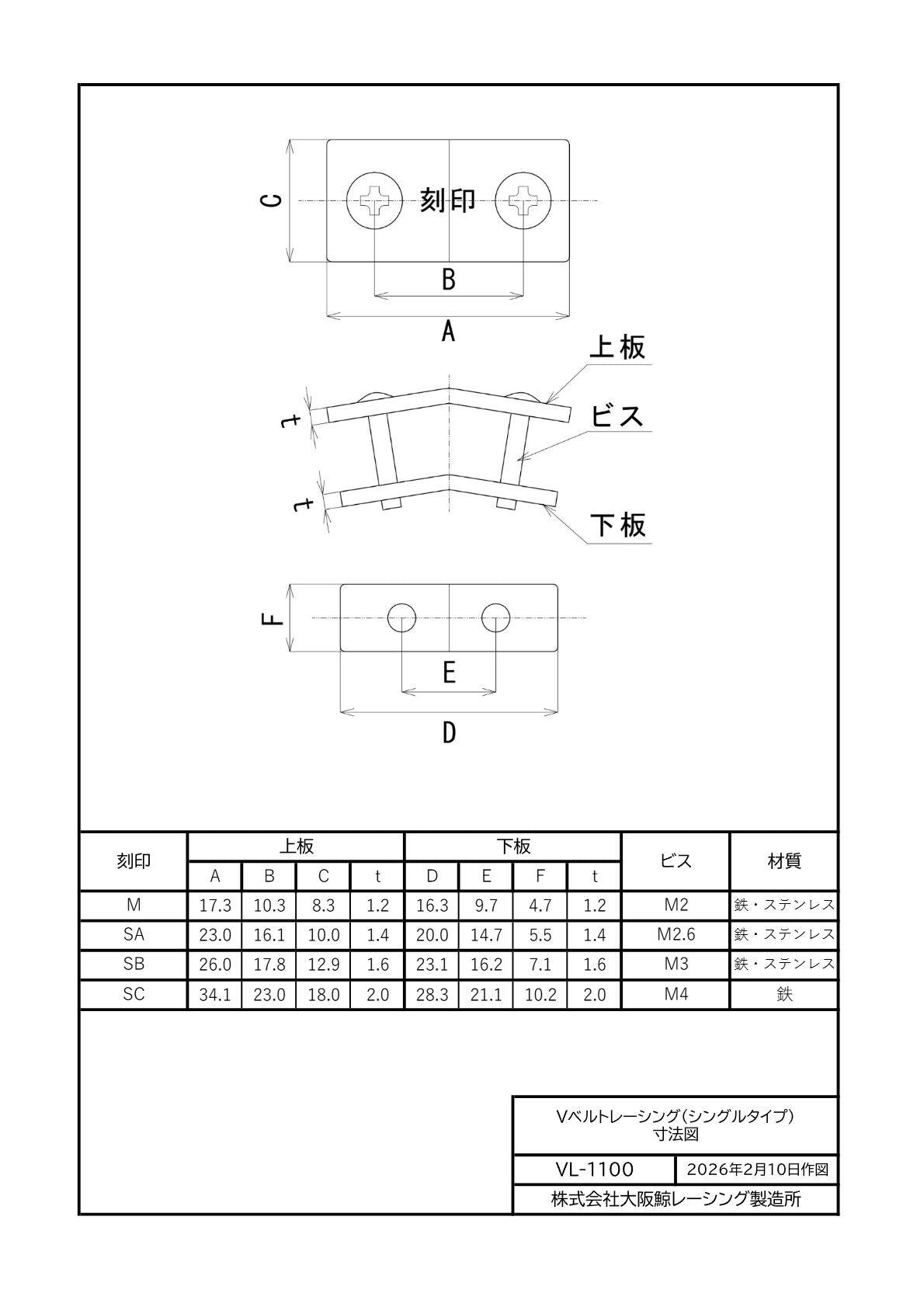 べるひむページ 穴あきVベルトレーシング(シングルタイプ) – 株式会社大阪鯨レーシング